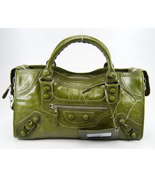 Balenciaga Giant Covered Grande Part Time Borsa Verde Leahter